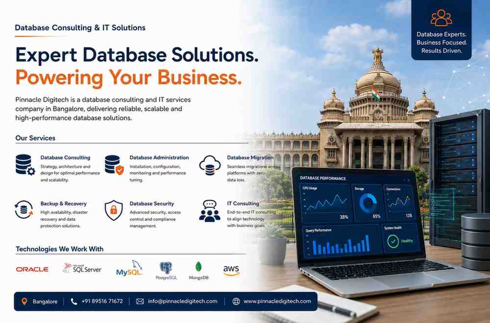 Bangalore expert database solutions for business with database consulting, migration, security, and IT consulting services
