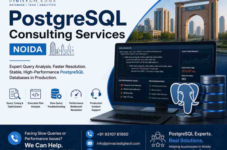 PostgreSQL Consulting Services Noida specializing in query tuning, execution plan analysis, slow query troubleshooting, and production incident resolution.